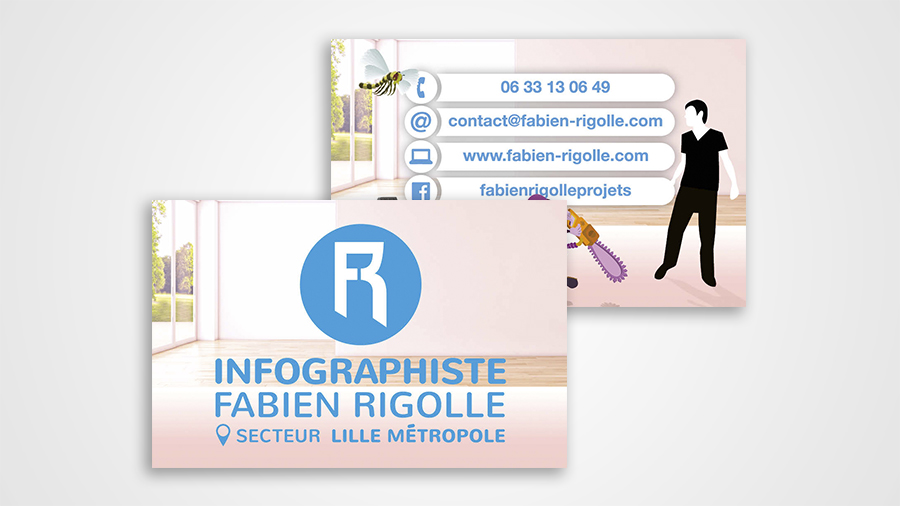 Carte de mon entreprise : infographiste freelance spécialisé dans le motion design sur le secteur de lille