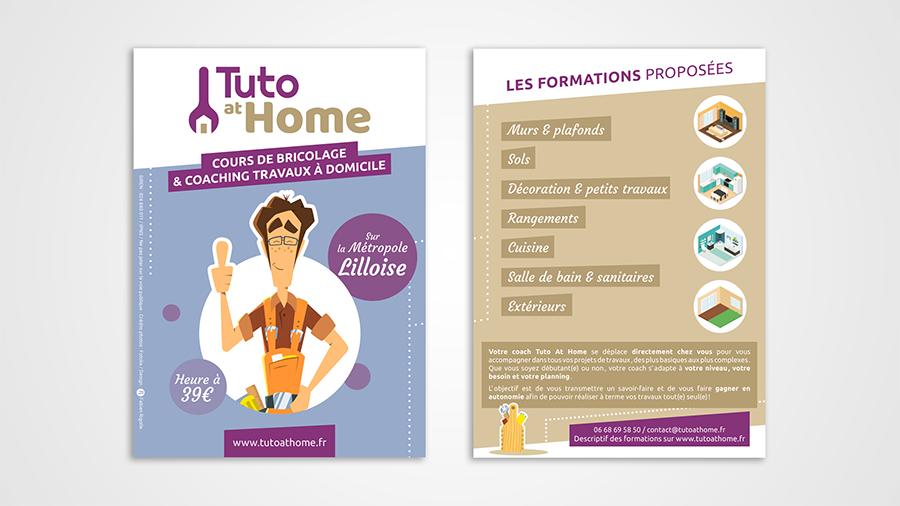 Flyers pour l'entreprise Tuto at Home.